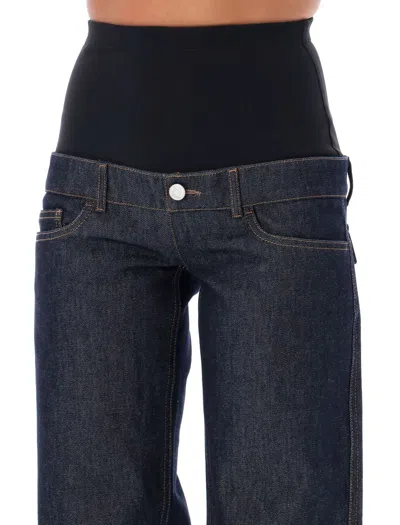 Coperni Blue Jeans With Stretch Waist In Denim Woman In Navy Blue