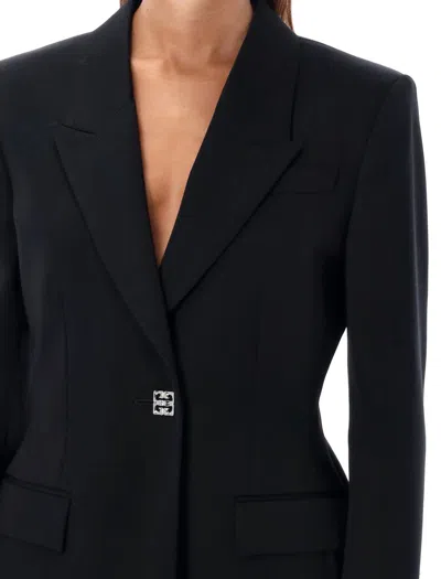 Givenchy Elegant Wool Blazer With Signature 4g Emblem In Black