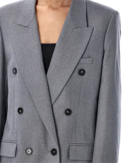 Stella Mccartney Grey Double-breasted Blazer In Grey