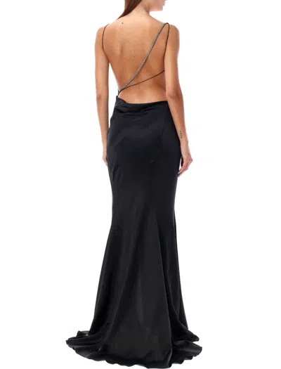 Givenchy Crystal-embellished Draped Maxi Dress In Black