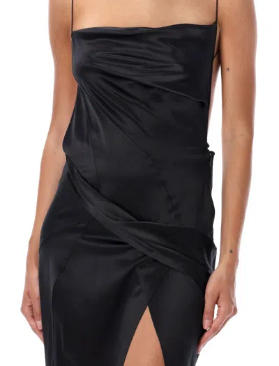 Givenchy Crystal-embellished Draped Maxi Dress In Black