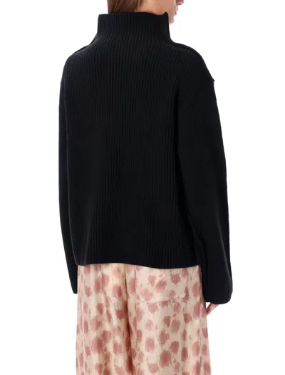 Marni Ribbed Texture High Neck Knitwear In Black