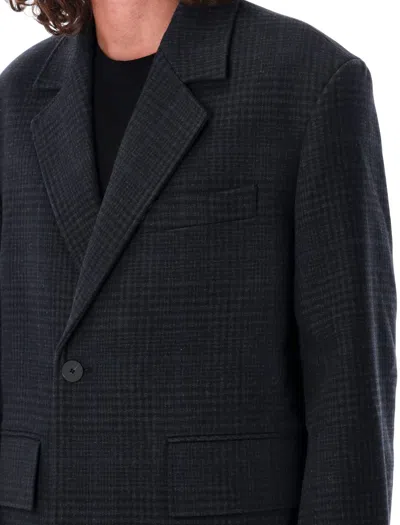 Studio Nicholson Brooke Checked Single-breasted Coat In Multicolor