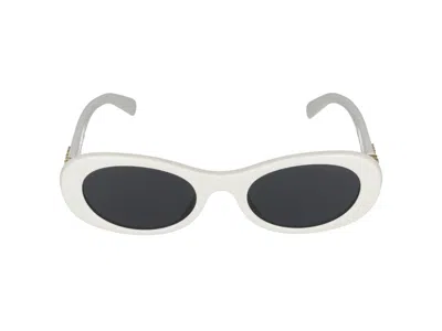 Miu Miu Bianco/avorio Acetate Sunglasses In Black