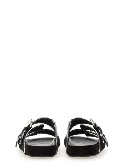 Isabel Marant Lennyo Flat Leather Sandals With Metal Accents In Multi