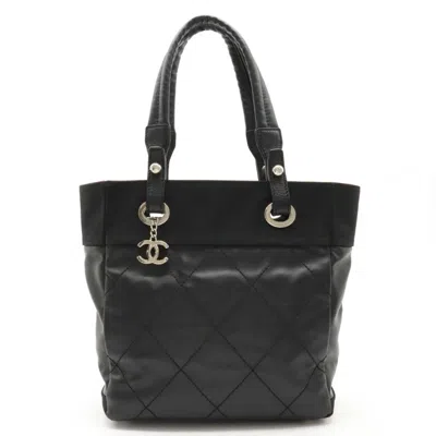 Pre-owned Chanel Black Coated Canvas Shoulder Bag Tote Bag ()