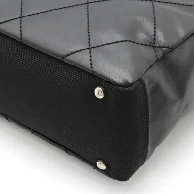 Pre-owned Chanel Black Coated Canvas Shoulder Bag Tote Bag ()