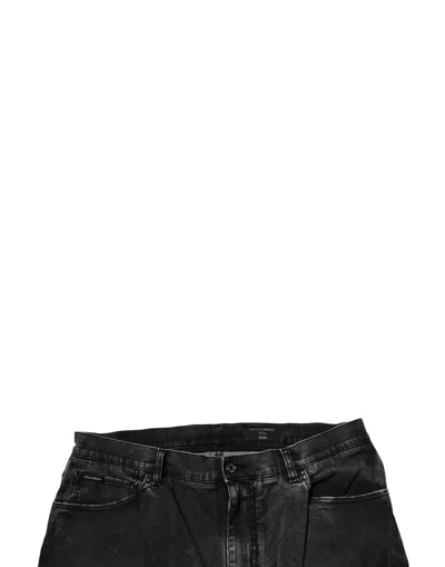 Dolce & Gabbana Black Cotton Stretch Skinny Men Denim Jeans In Black
