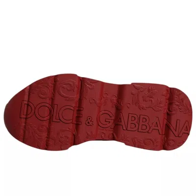 Pre-owned Dolce & Gabbana Red Leather Daymaster Low Top Sneakers Men's Shoes ()