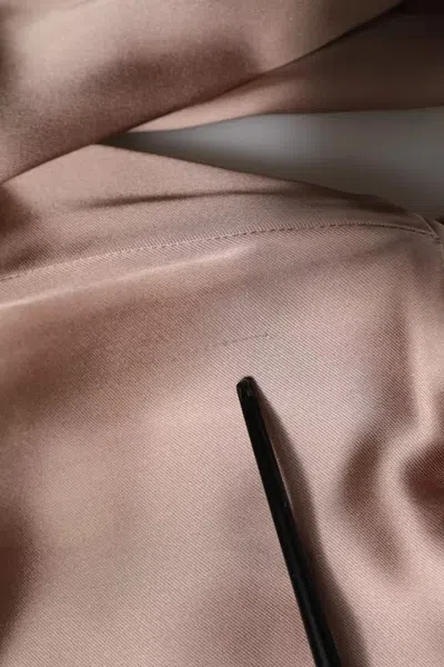 Pre-owned Emporio Armani Pink Satin Long Sleeves Sheath Wrap Mini Women's Dress ()