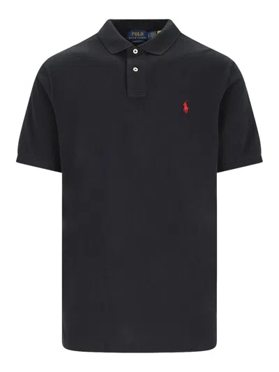 Polo Ralph Lauren Embroidered-logo Polo Shirt In Black