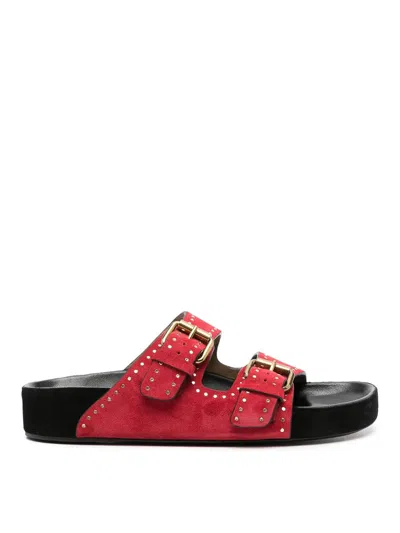 Isabel Marant Suede Sandals With Almond Open Toe In Multi