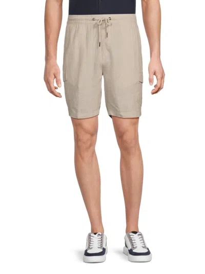 Saks Fifth Avenue Men's Linen-blend Cargo Drawstring Shorts In Acorn