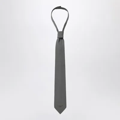 1989 Studio Logo Embroidered Woven Tie In Gray