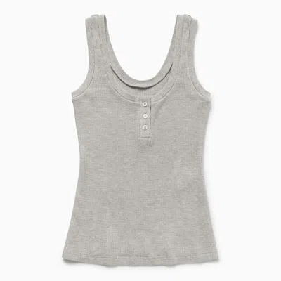 1989 Studio Tank Top Waffle Button Detail