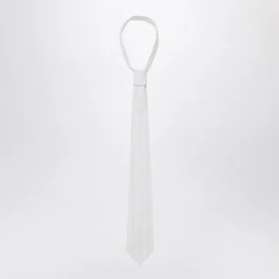 1989 Studio White Striped Tie