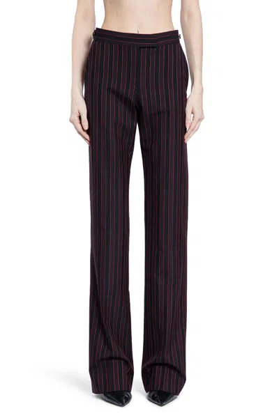 Alexander Mcqueen Tailored Pinstriped Wool Pants In Black