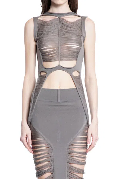 Rick Owens Gray Hollywood Tanja Tank Top In Gray