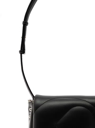 Alexander Mcqueen Women 'the Seal' Black Shoulder Bag With Seal Detail In Matelassé Leather Woman In Black