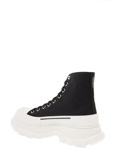 Alexander Mcqueen Black Canvas Tread Slick Sneakers