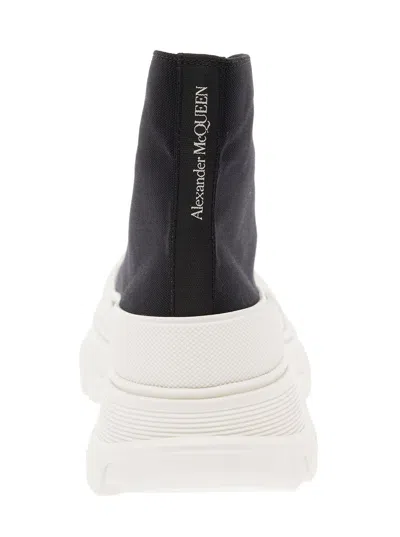 Alexander Mcqueen Black Canvas Tread Slick Sneakers