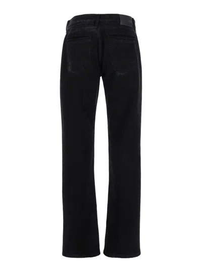 Alexander Mcqueen Wide Leg Wool Trousers With Front And Back Pockets In Black