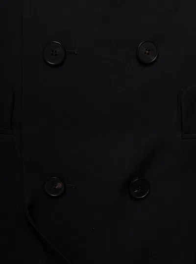 Alexander Mcqueen Black Long Sartorial Skirt With Front Split In Wool Woman In Multicolor