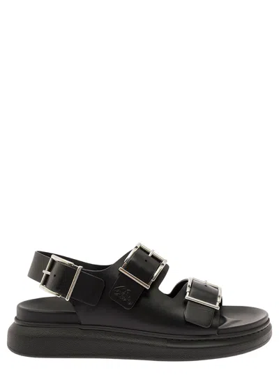 Alexander Mcqueen Alexander Mc Queen Black Leather Sandal