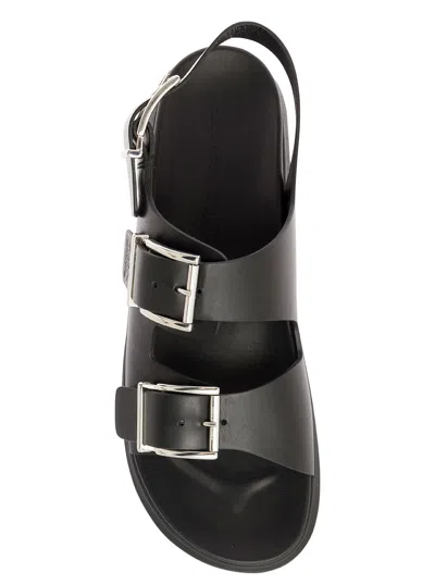 Alexander Mcqueen Alexander Mc Queen Black Leather Sandal