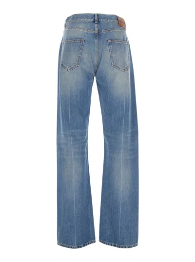 Alexander Mcqueen Mcqueen Skull Straight Leg Jeans In Blue Washed