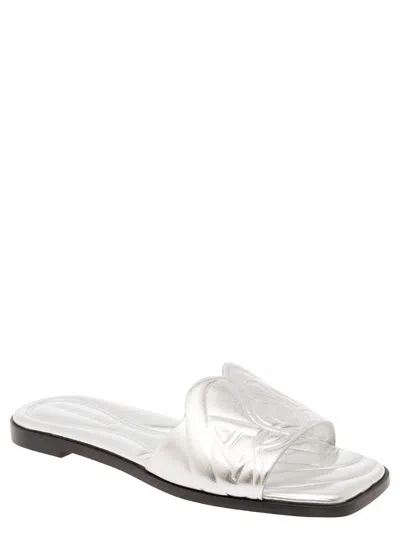 Alexander Mcqueen Alexander Mc Queen Seal Leather Sandals In Silver