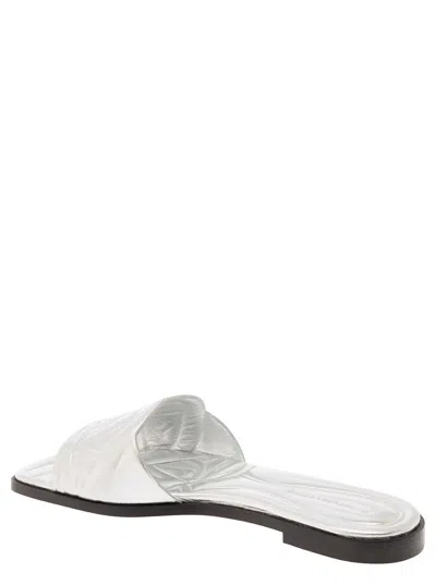 Alexander Mcqueen Alexander Mc Queen Seal Leather Sandals In Silver
