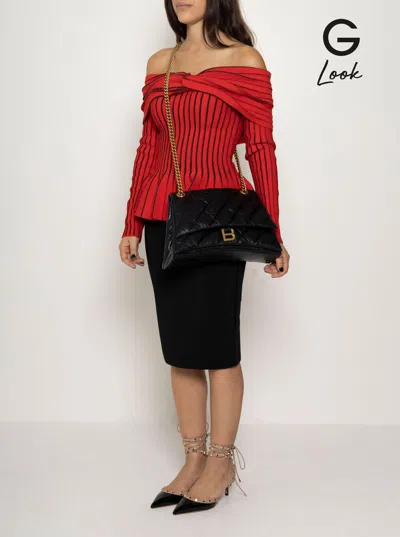 Balenciaga Women's Crush Chain Bag M In Black