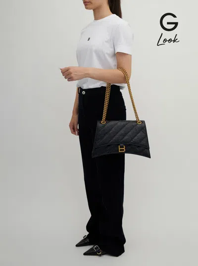 Balenciaga Women's Crush Chain Bag M In Black