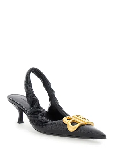 Balenciaga Women Monaco Leather Slingback Pumps In Black
