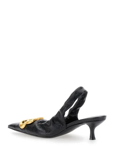 Balenciaga Women Monaco Leather Slingback Pumps In Black