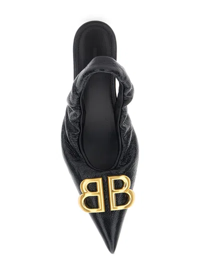 Balenciaga Women Monaco Leather Slingback Pumps In Black