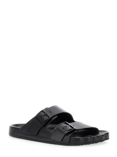 Balenciaga Smooth Leather Sunday Slides For A Chic In Black