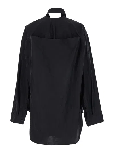 Balenciaga Suspended Shirt Dress In Black