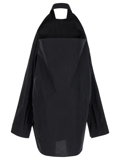 Balenciaga Suspended Shirt Dress In Black
