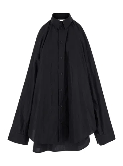 Balenciaga Suspended Shirt Dress In Black