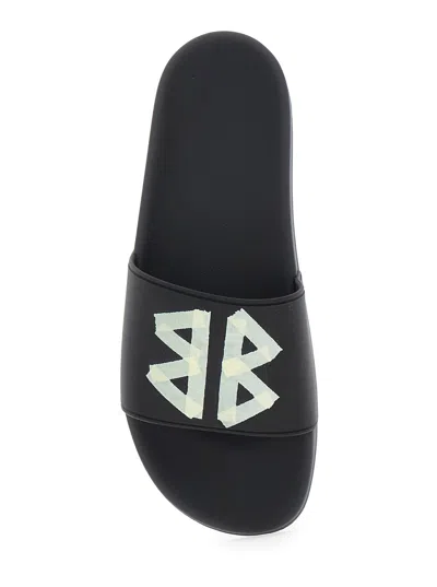 Balenciaga Men Logo Pool Slides In Multicolor