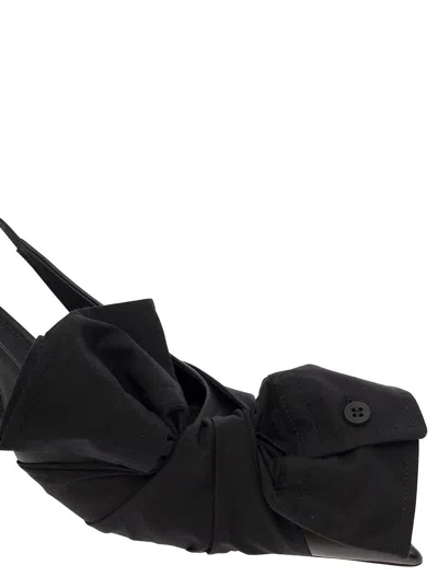 Balenciaga Knife Chemise 45 Leather Slingback Pumps In Black