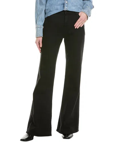7 For All Mankind High-waisted Wide Leg Trousers With Bold Cuffs In Black