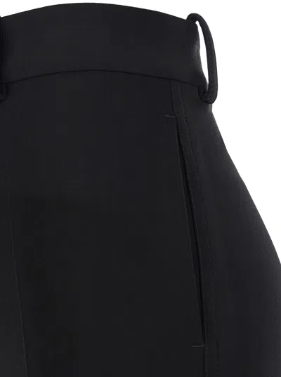 Bottega Veneta Black Flared Pants With Belt Loops In Viscose Blend Woman In Multicolor