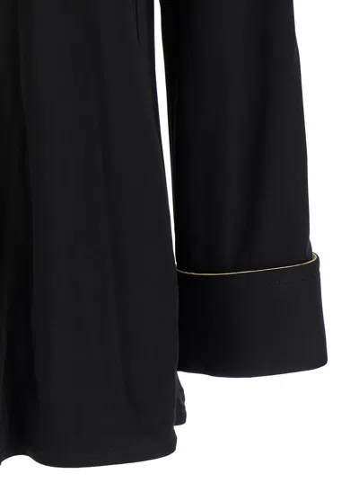 Bottega Veneta Women Black Shirt With Notebook Cuffs In Viscose Woman In Multi