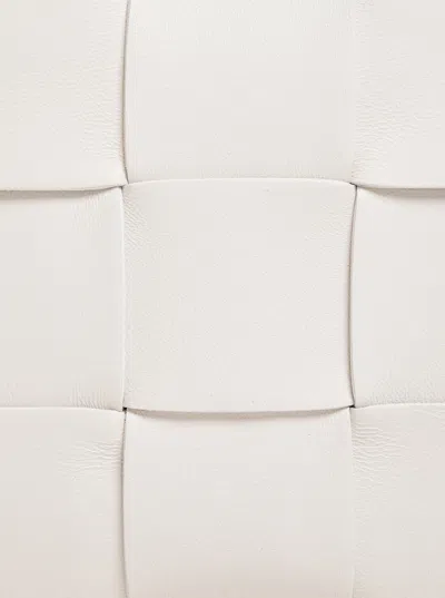 Bottega Veneta Womens White-silver Cassette Intrecciato Small Leather Cross-body Bag