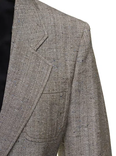 Bottega Veneta Grey Single-breasted Slim-fitted Jacket With Single Button In Viscose Blend Woman In Multicolor