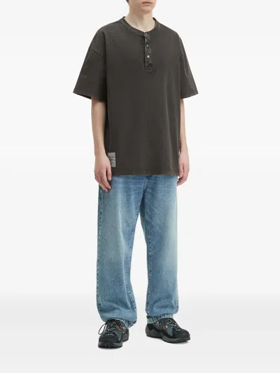 Musium Div. Button-detail Oversized T-shirt In Grey