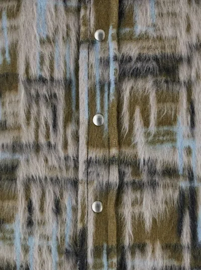 Bottega Veneta Multicolor Overshirt With Pointed Collar In Brushed Wool Woman In Multicolor